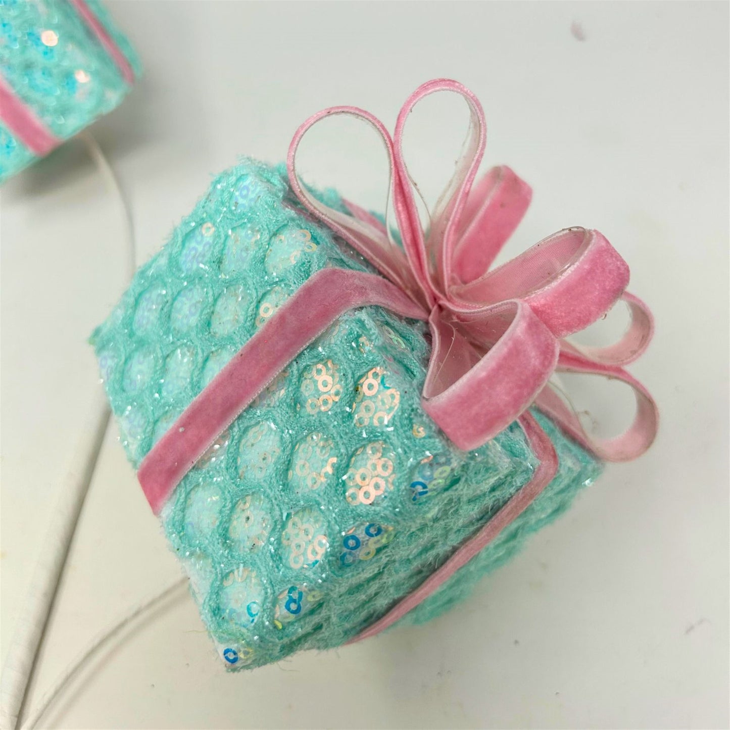 Sequin Confection Gift Box Spray - Lt. Blue/Pink 28” | KS