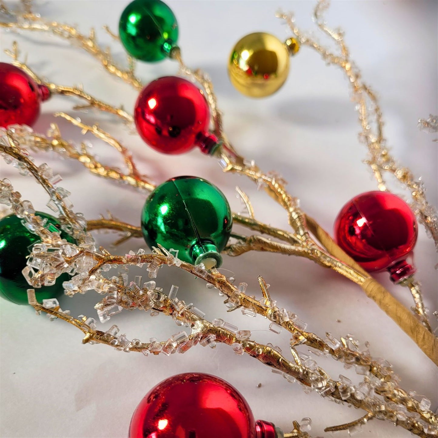 Iced Wintery Ball Spray - Red/Green/Gold 26” | KS