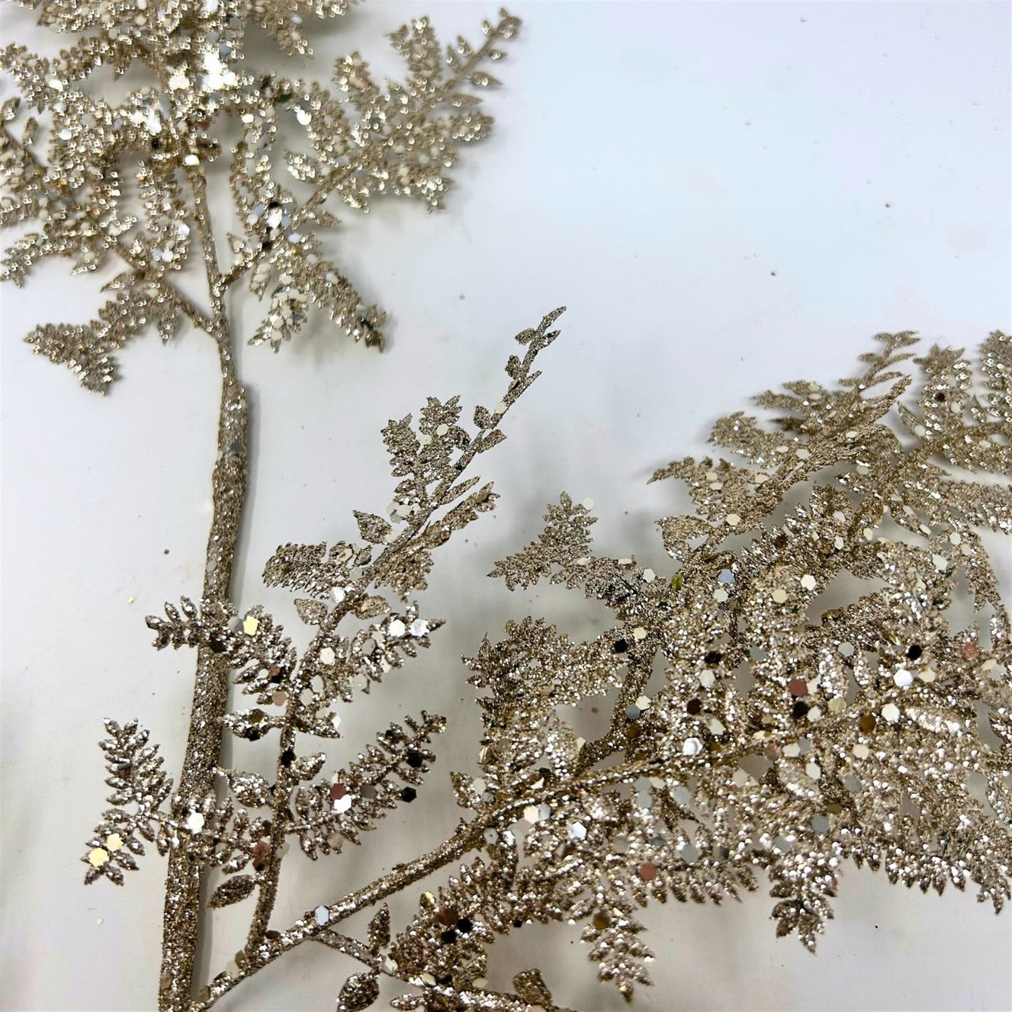 Glittered Fern Spray - Champagne 29” | KS