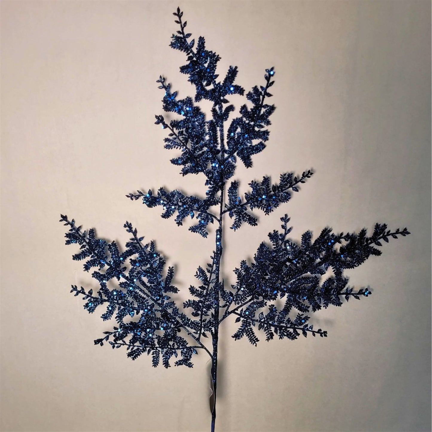 Glittered Fern Spray - Dark Blue 29” | KS