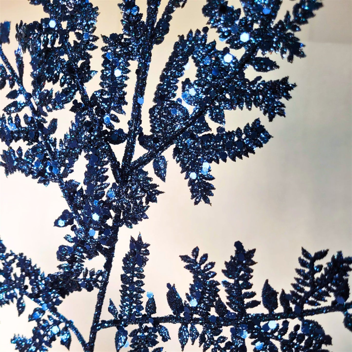 Glittered Fern Spray - Dark Blue 29” | KS