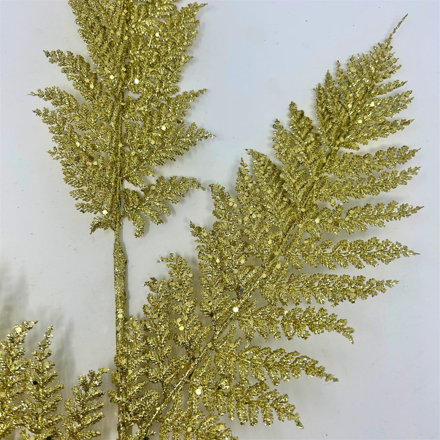 Shimmery Glitter Fern Spray - Gold 32” | KS