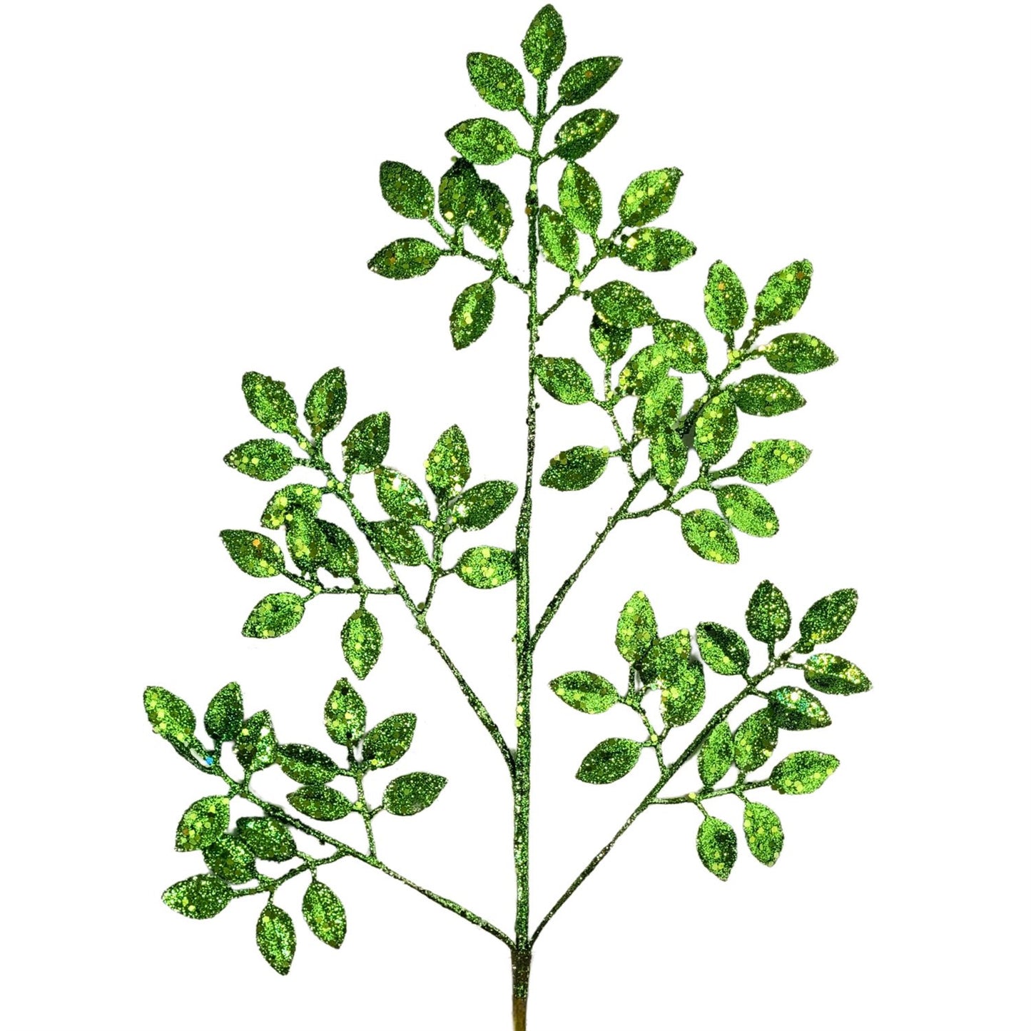 Glitter Tea Leaf Spray - Green 27” | KS