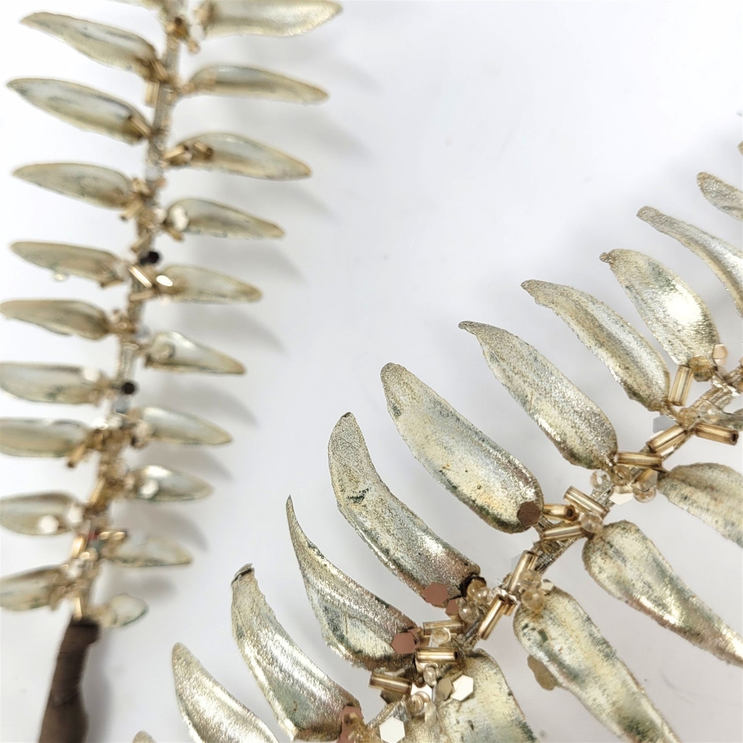 Metallic Sword Fern Spray - Champagne/Gold 30” | QP