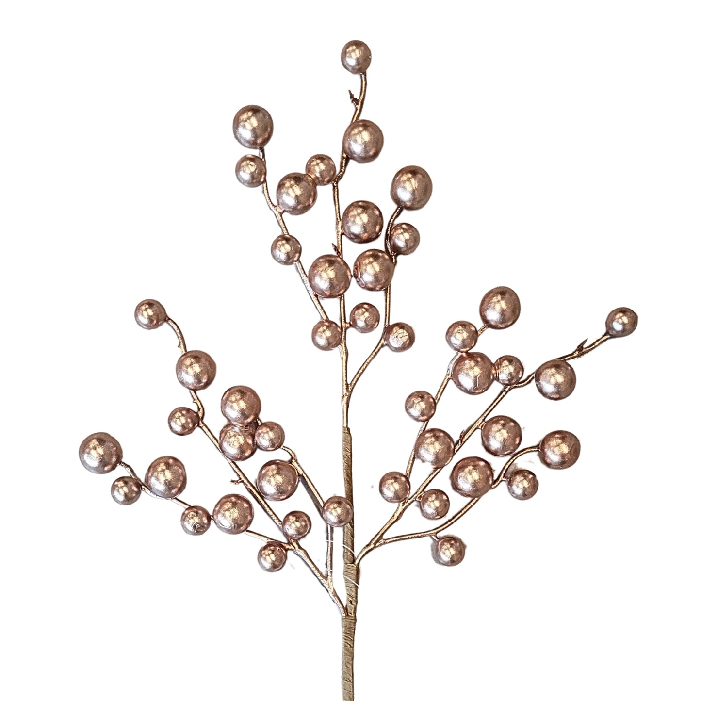 Metallic Christmas Berry Pick - Rose Gold 17” | QP