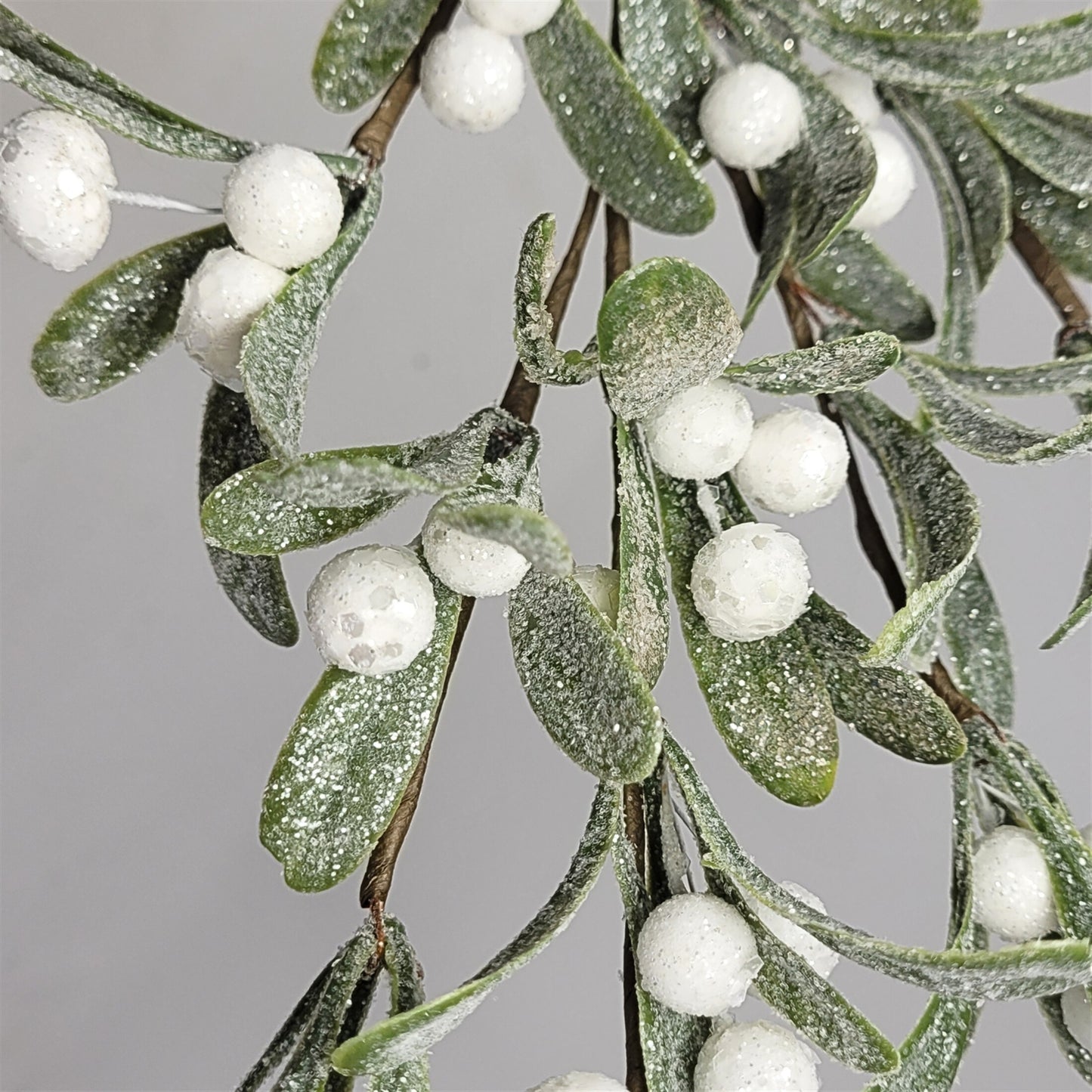 Frosted mistletoe Foliage White Berry Swag 15.5” | YS