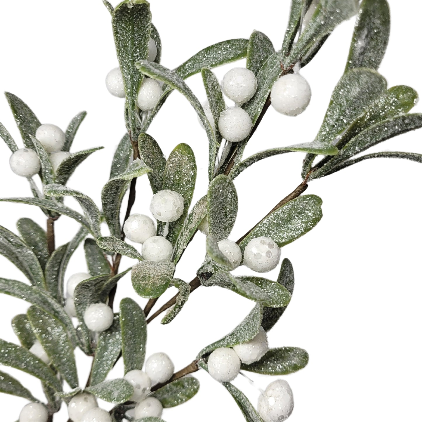 Frosted mistletoe Foliage White Berry Spray 17” | YS