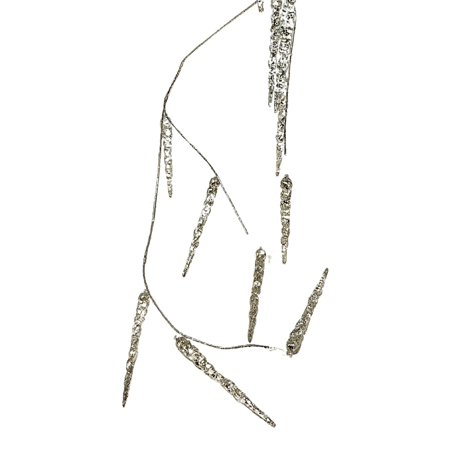 Acrylic Glitter Icicle Garland - Champagne 40” | YS