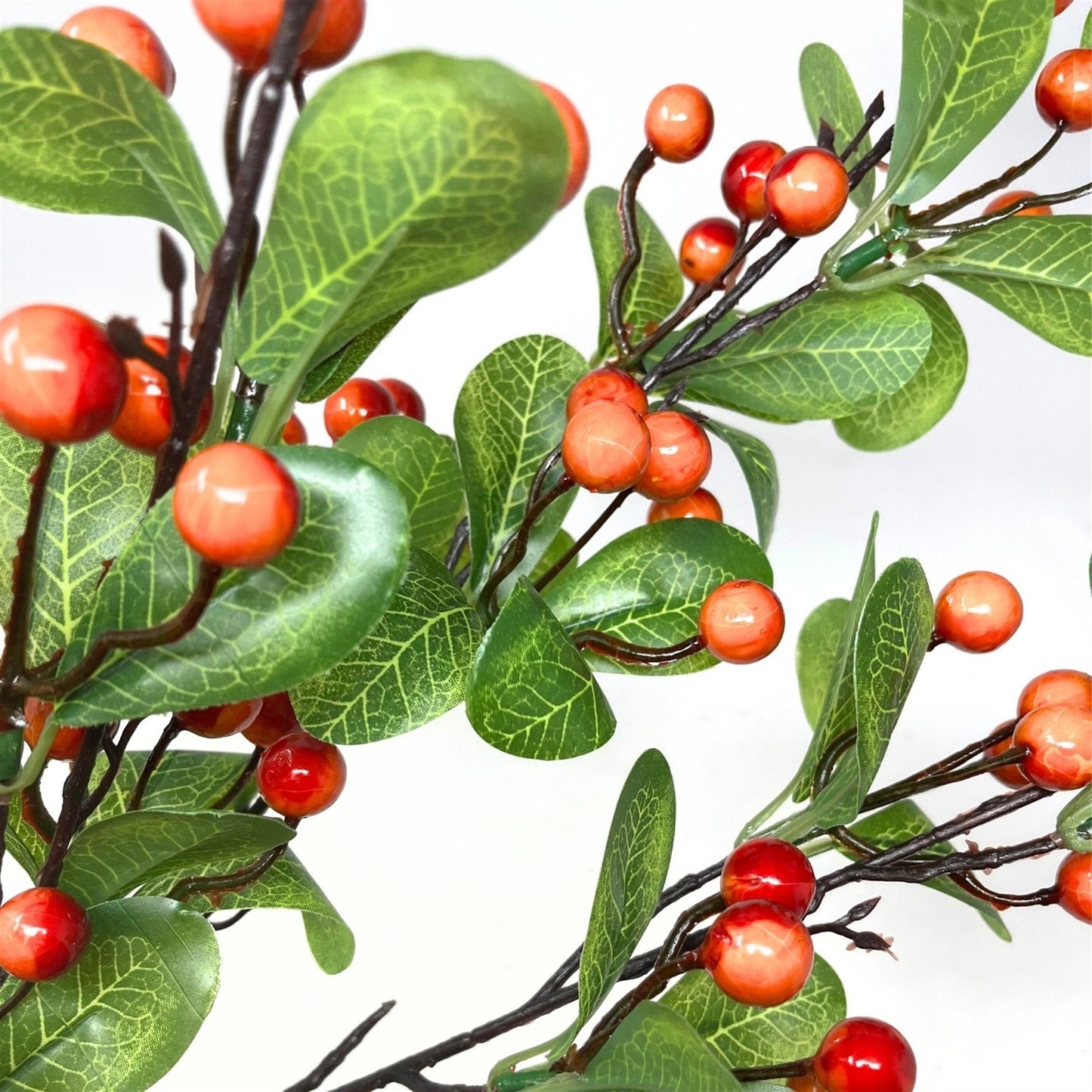 Hillside Berry Leaf Spray 40" - Orange