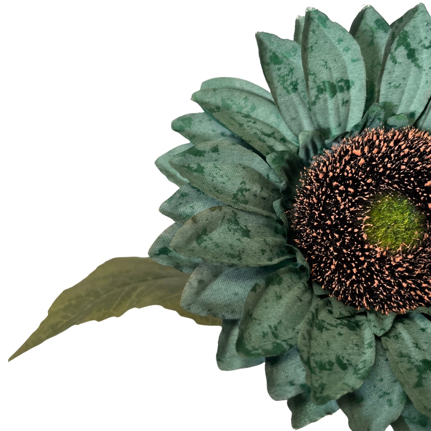 Vintage Fabric Sunflower Stem 27" - Teal