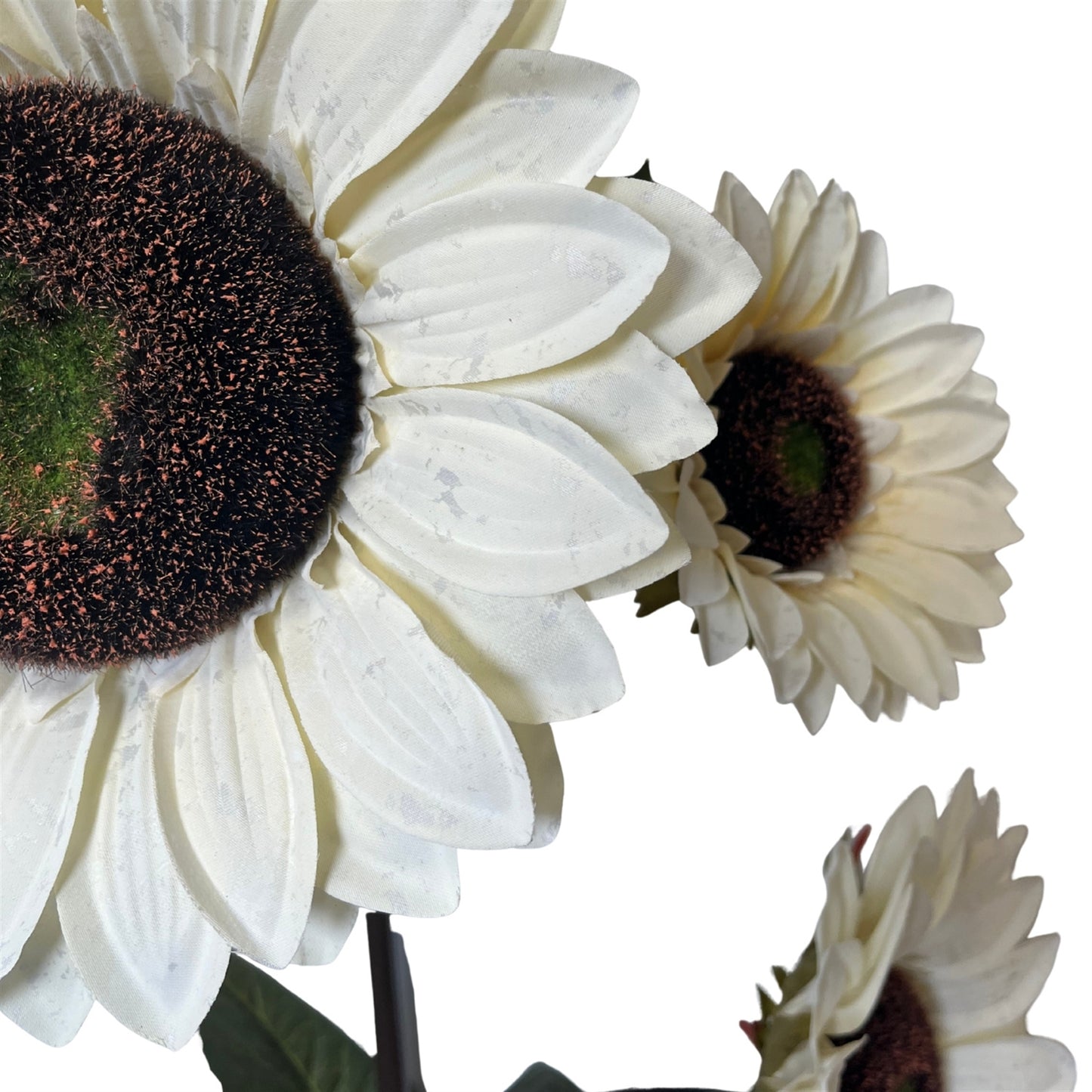 Vintage Fabric Sunflower Spray x 3 - 52" - Ivory