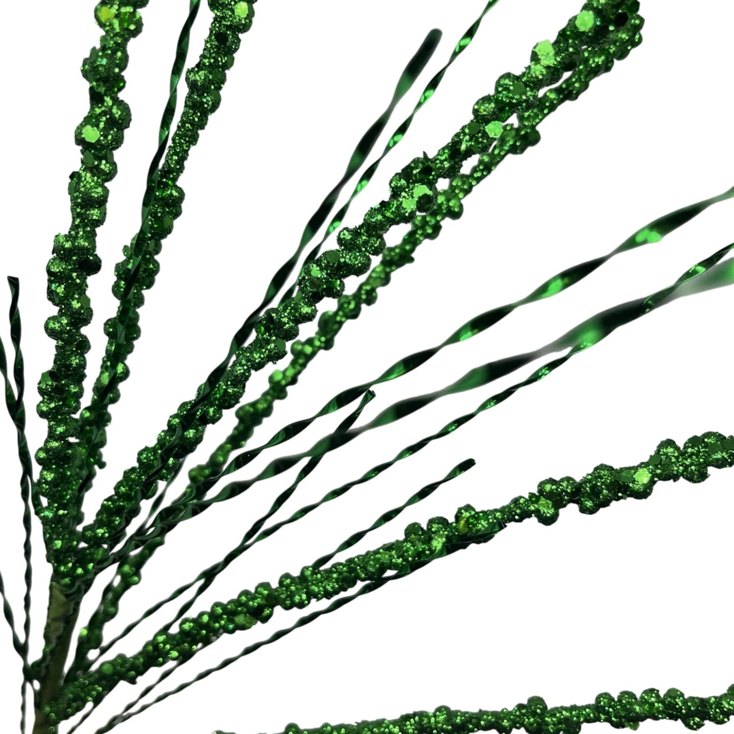 Glitter Bead berry/Metallic Twist Spray 33" - Green