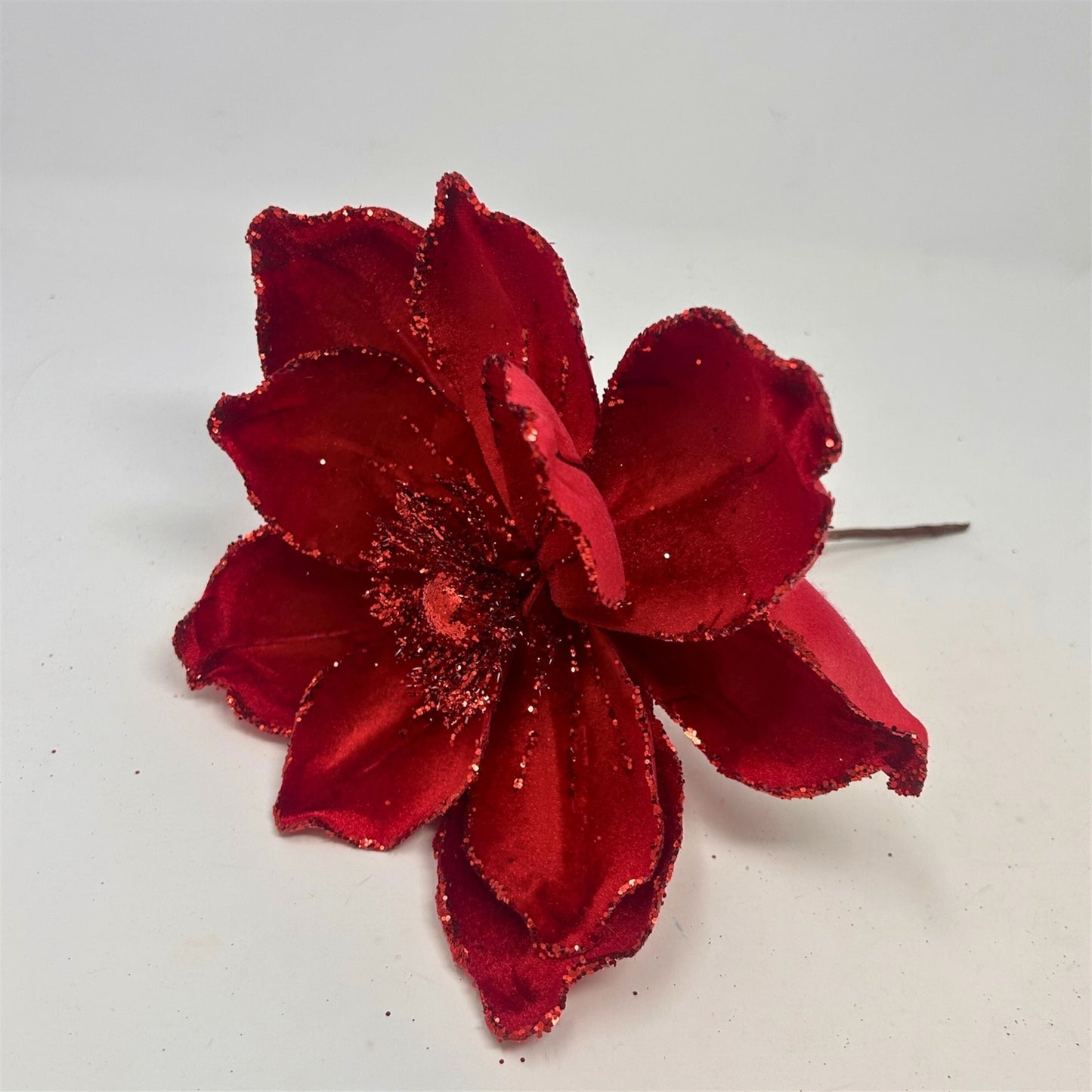 Deep Red Velvet Magnolia Stem 17" | DB