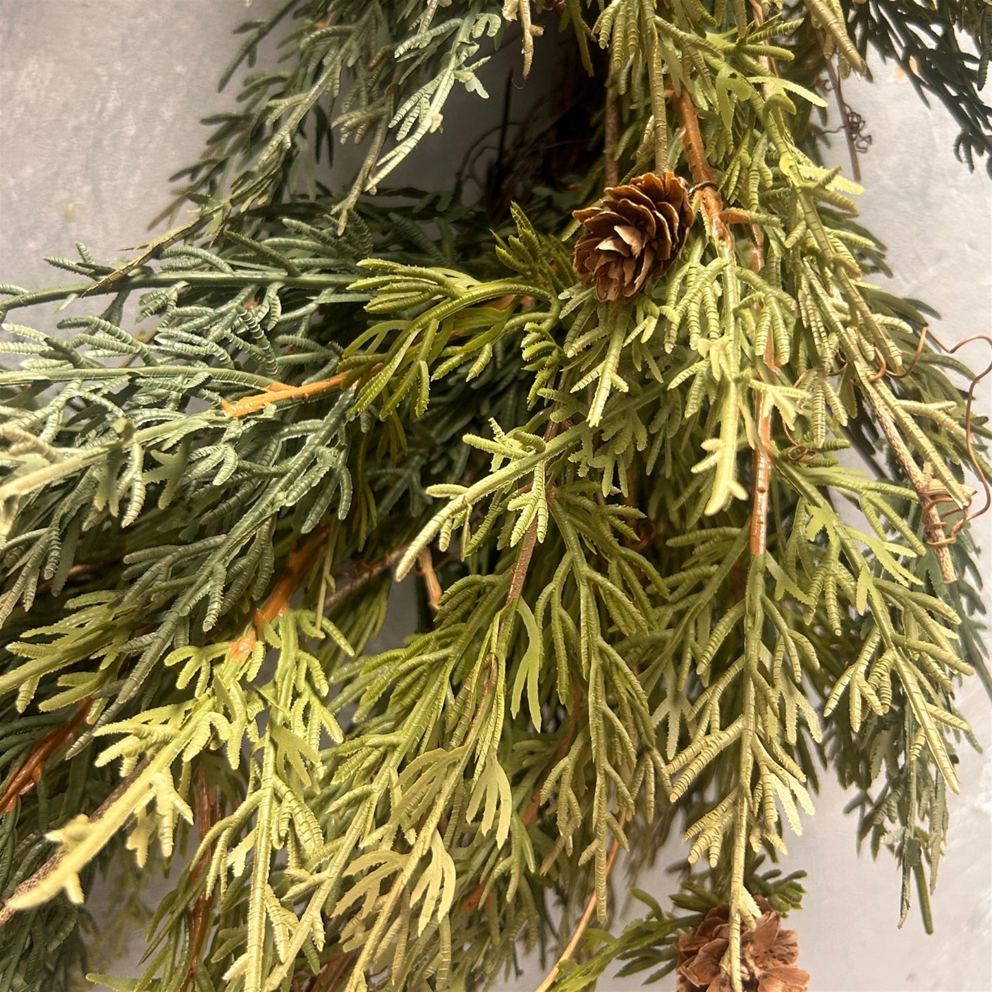 Real Touch Cypress Wreath w/ Mini Cones 24" | YS