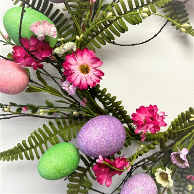 Glitz Easter Egg Wildflower Wreath 22” |YSE