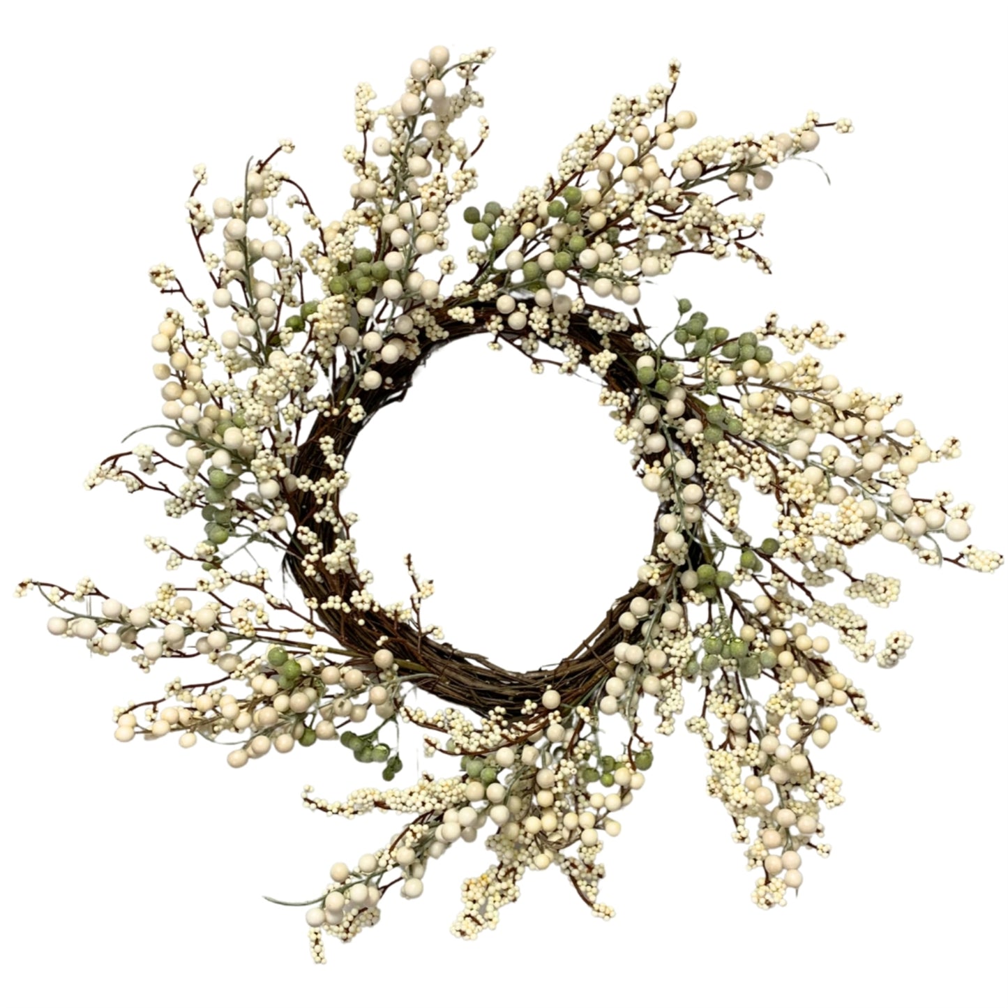 Cream/Green Berry Mix Wreath 24” | KS