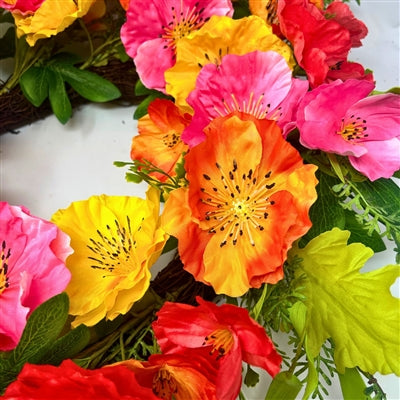 Vibrant Passion Poppy Wreath 24‘’ | QPE
