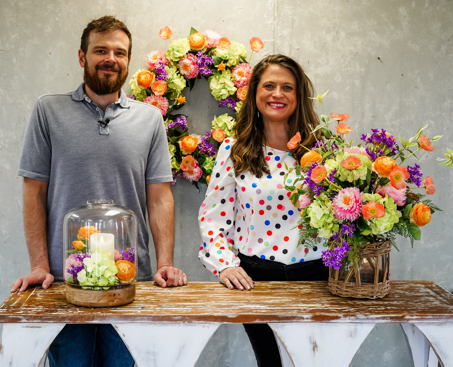 28" Cabbage Rose Spray X 3 -Yellow / Orange | YSE