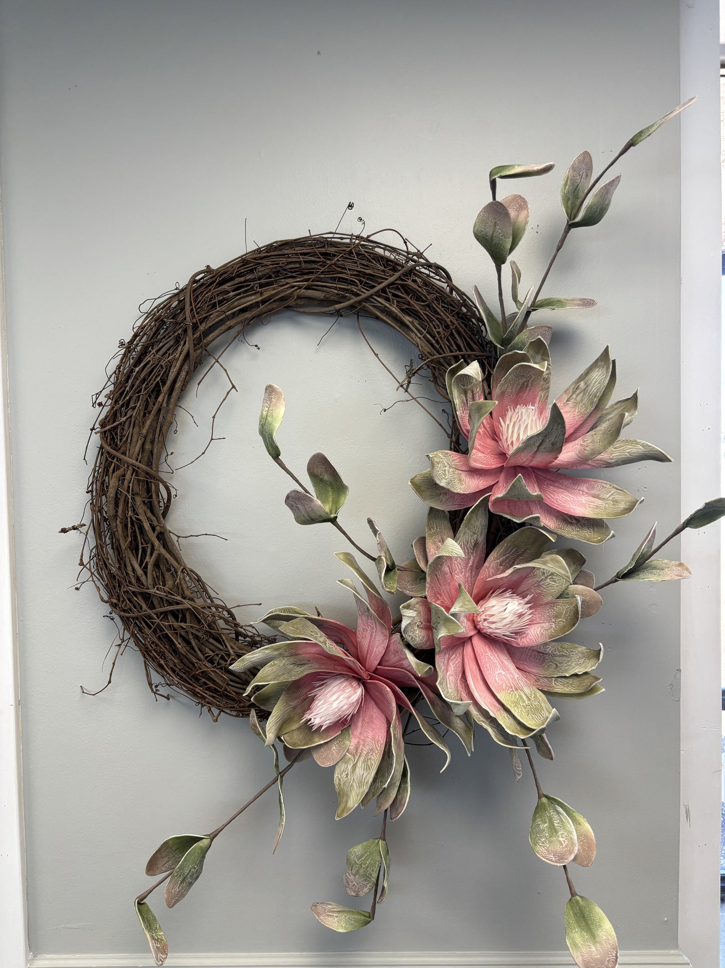 32" Tropical Magnolia Foam Flower Wreath {Completed Wreath} PICKUP ONLY