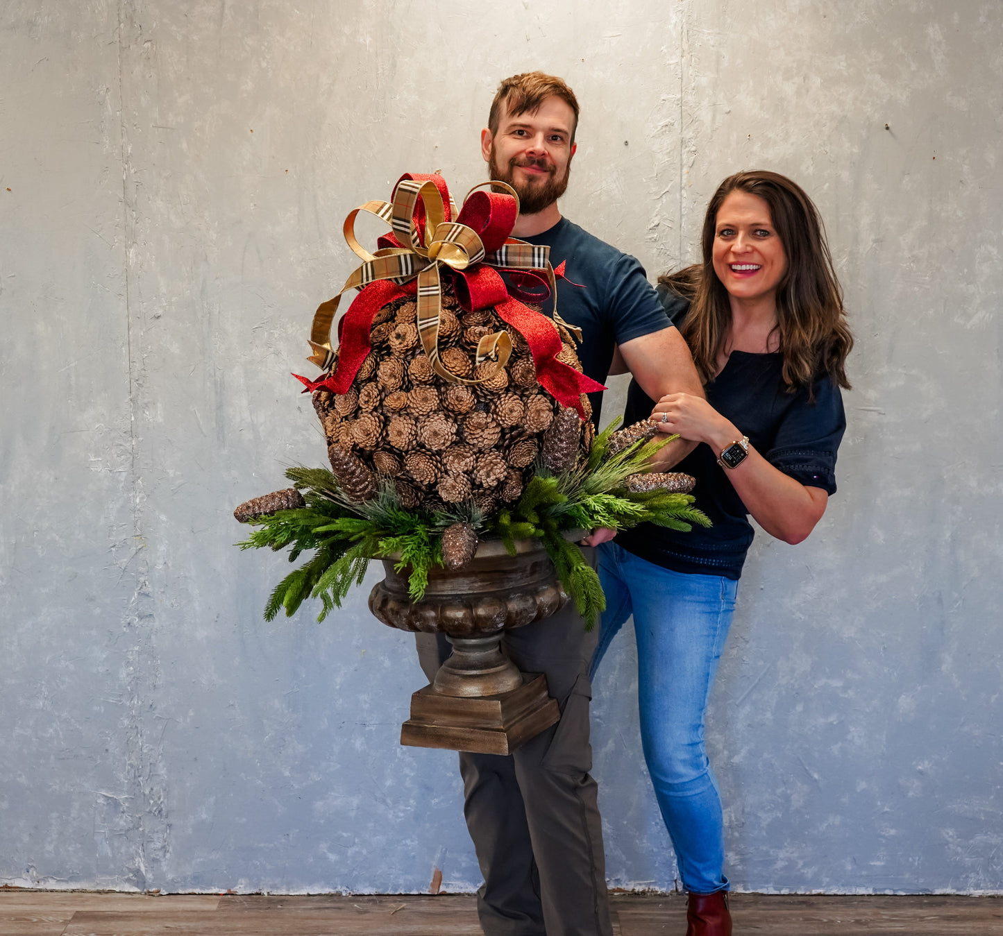 20'' Bronze Natural Pine Cones Ball Ornament | LC