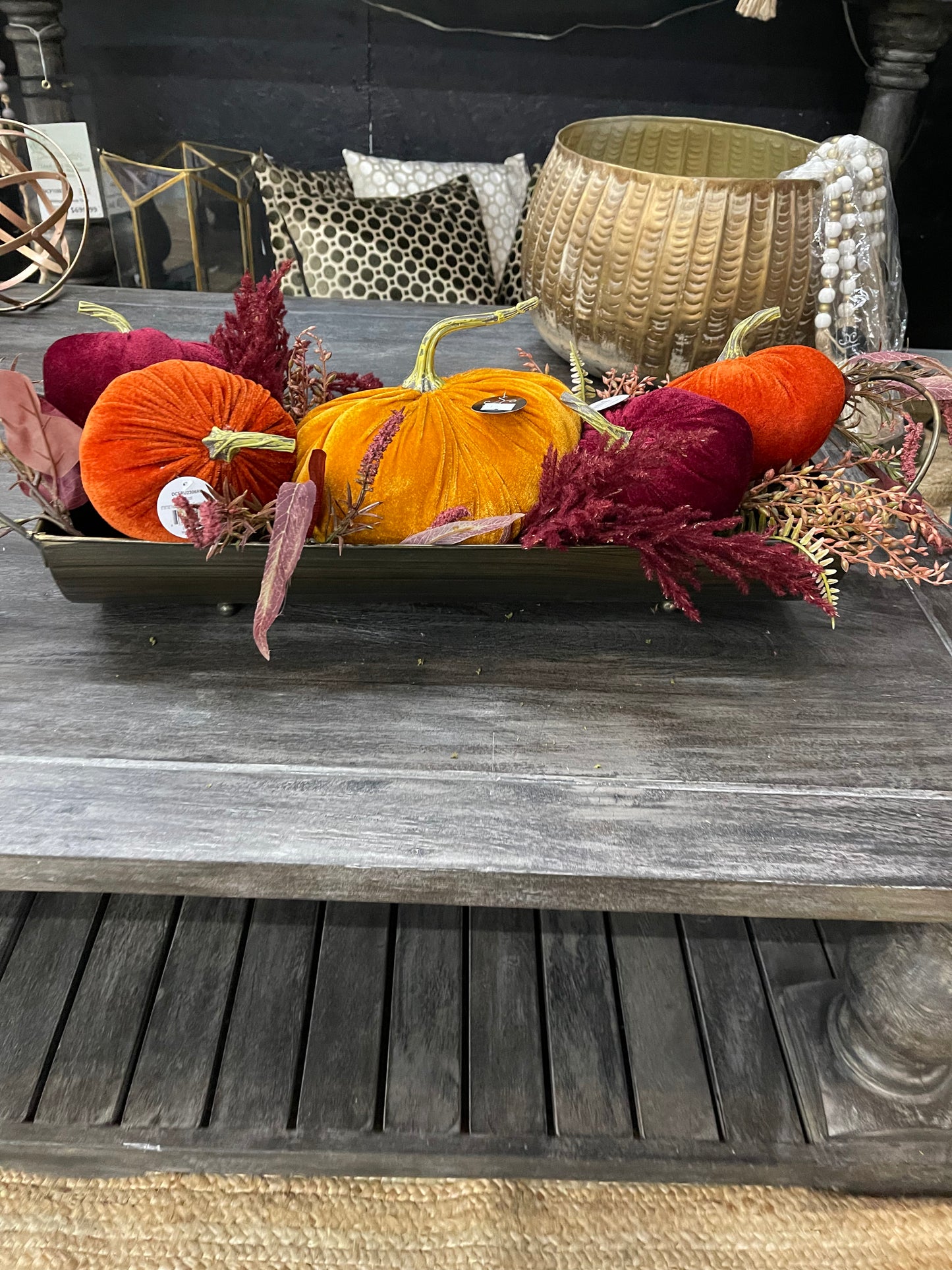 Medium Velvet Pumpkin English Garden Boat Container DIY Kit--Assembly Required