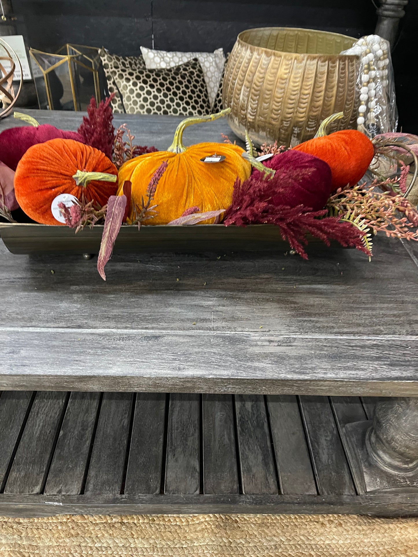 Medium Velvet Pumpkin English Garden Boat Container DIY Kit--Assembly Required