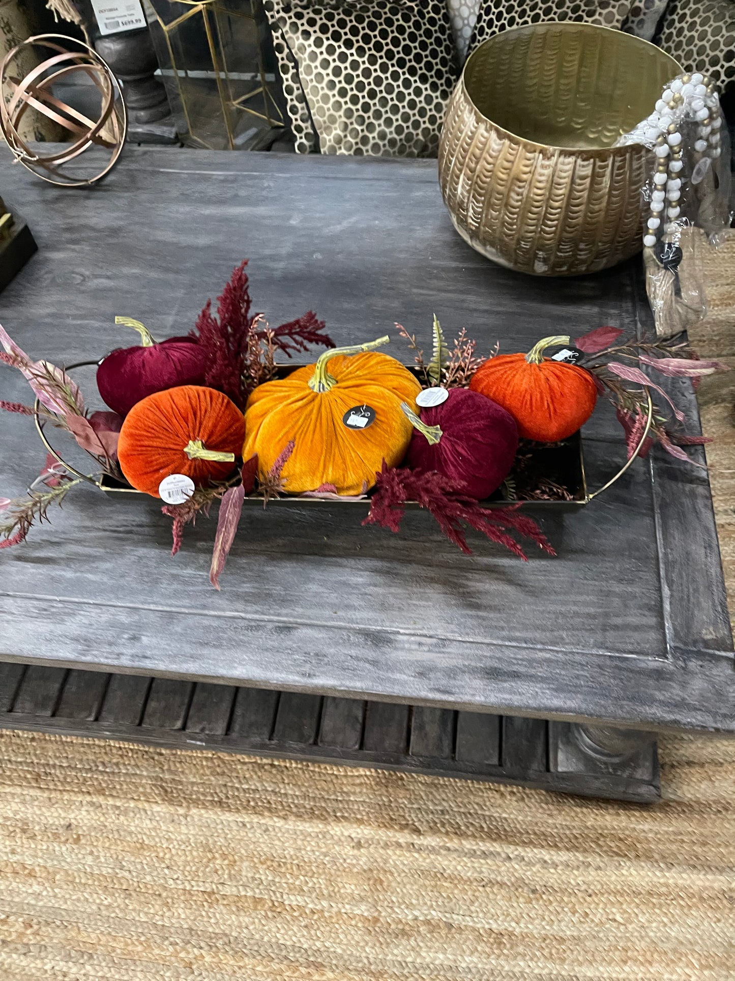 Medium Velvet Pumpkin English Garden Boat Container DIY Kit--Assembly Required