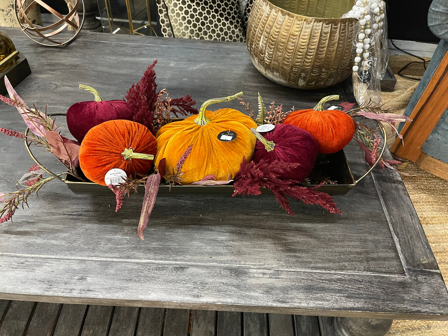 Medium Velvet Pumpkin English Garden Boat Container DIY Kit--Assembly Required