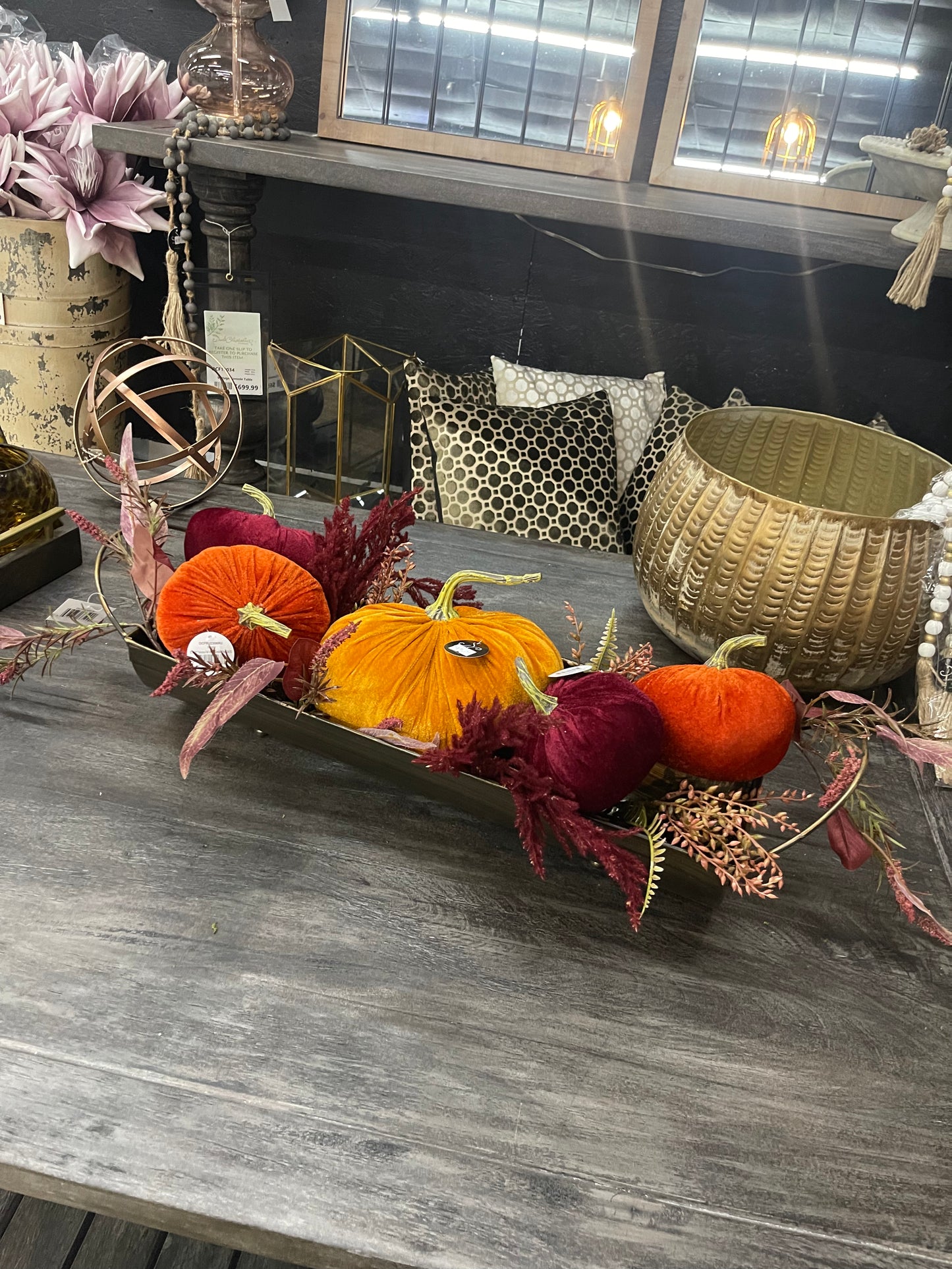 Medium Velvet Pumpkin English Garden Boat Container DIY Kit--Assembly Required