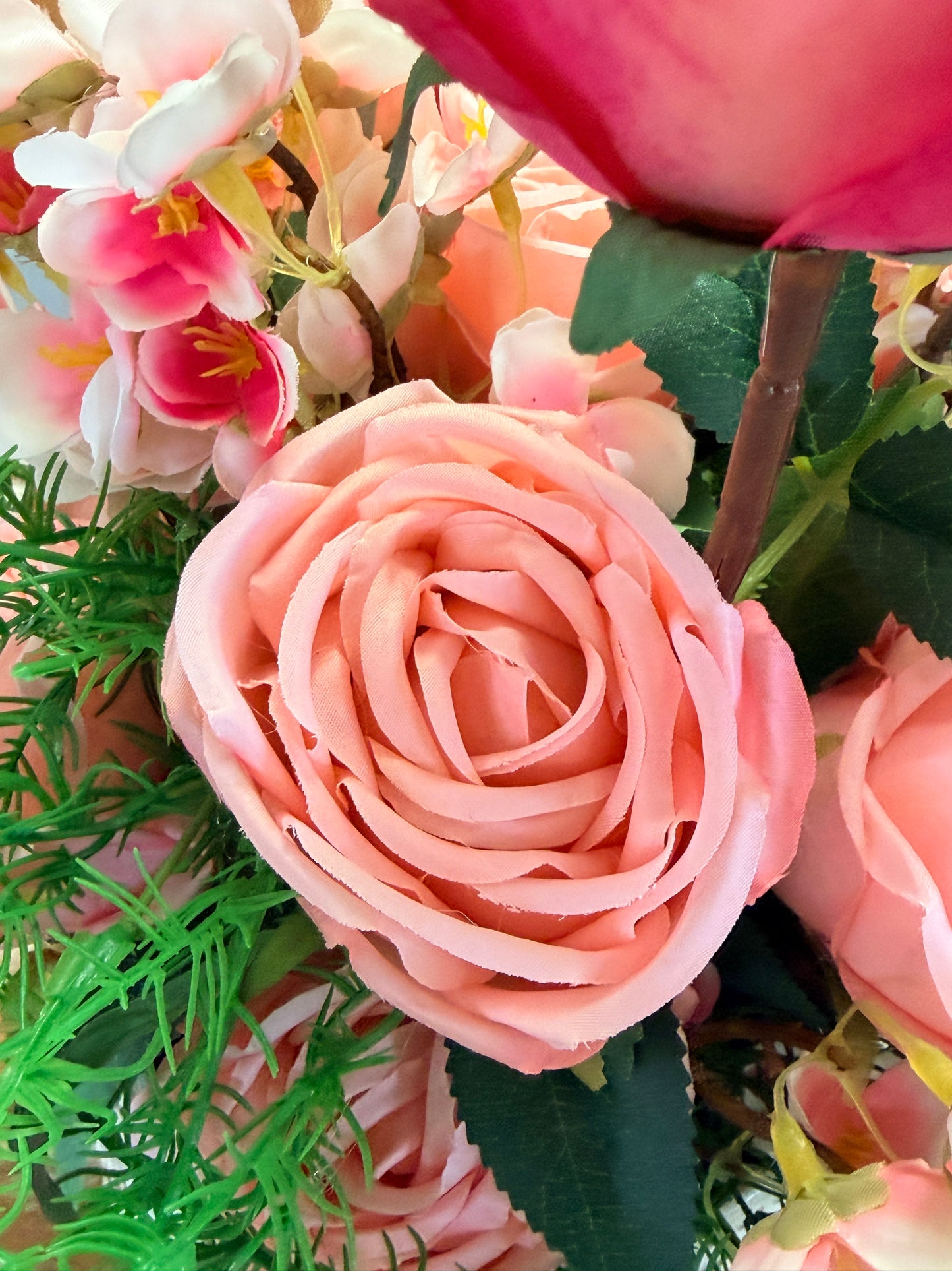Southern Rose Bush x9 w/ Filler - 17" Pink | QOE