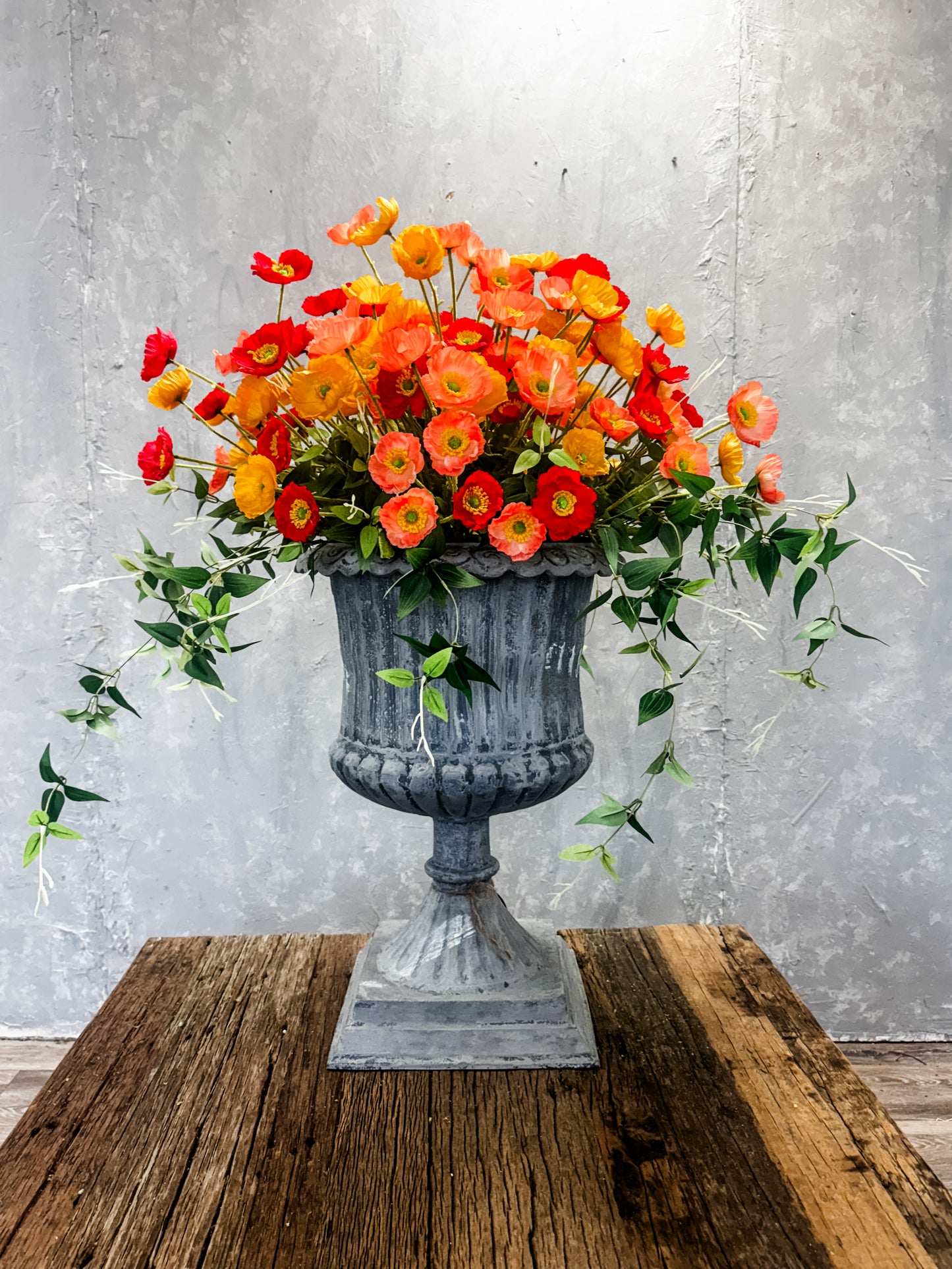 DIY Large Porch Planter with Flowering Fields Mini Poppies WITH Planter Kit {ASSEMBLY REQUIRED}