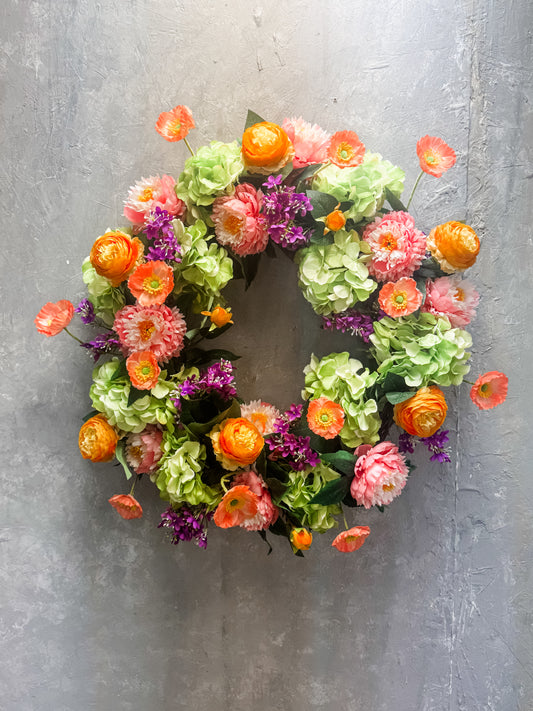 "Versatile Floral Wreath" Perfect for Mother's Day and Beyond {Completed Wreath}