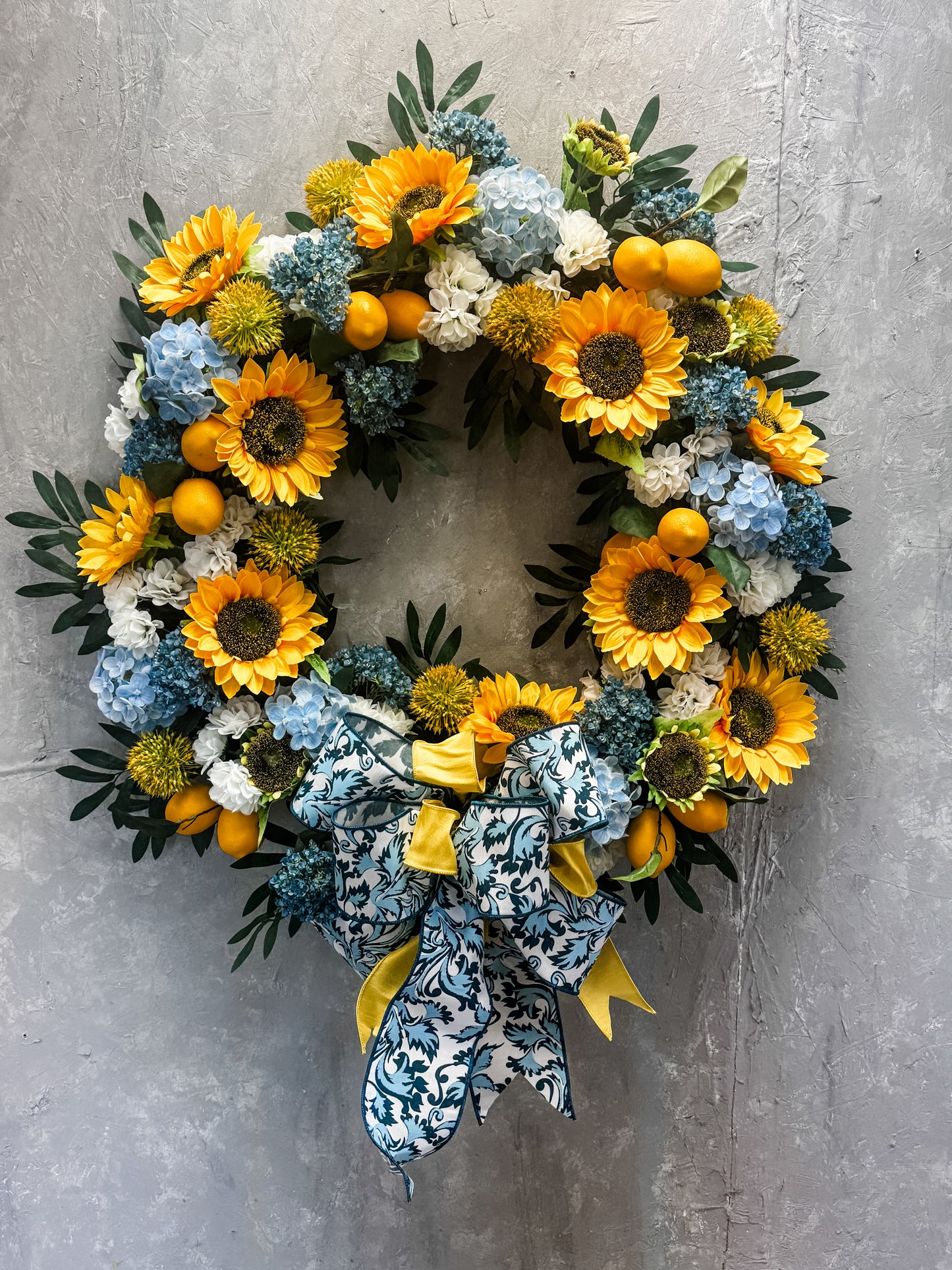 DIY Chinoiserie Garden Wreath Kit with 24" base {Assembly Required}