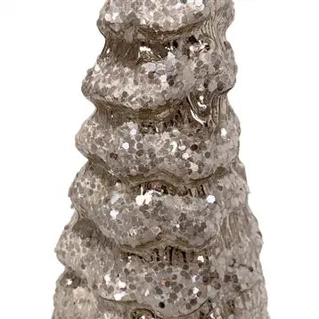 Vintage Silver Glass Finial Table Top 16'' H | LC