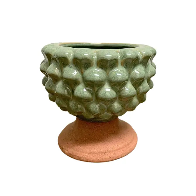 Green Ceramic Candle Holder 4" | LC