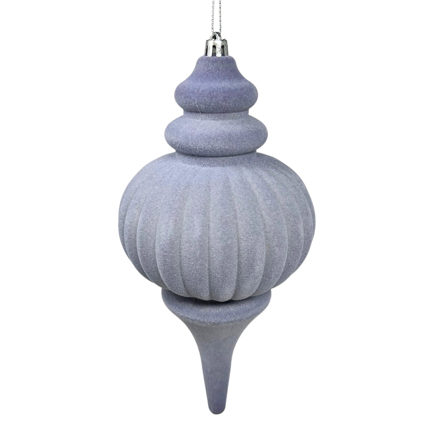 Plastic Flocked Finial Ornament - Lavender 10" | YK