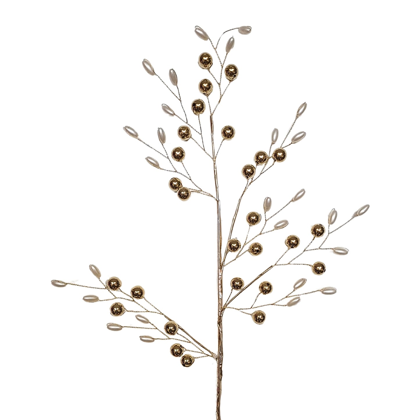 Faux Waterdrop Pearl Gold Ball Spray 21.5” | YS