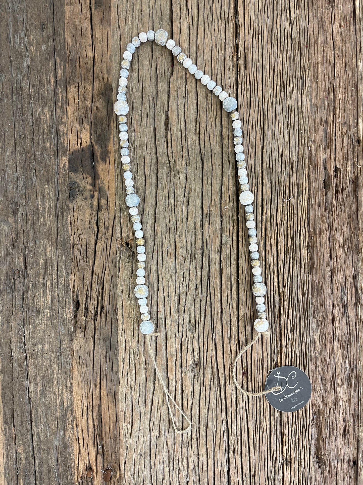 Mixed Antique Metallic Wood Bead Garland 34'' | TA