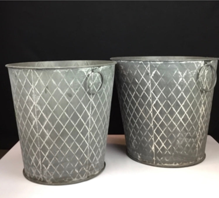 Quilted Metal Buckets, Choose from 2 sizes