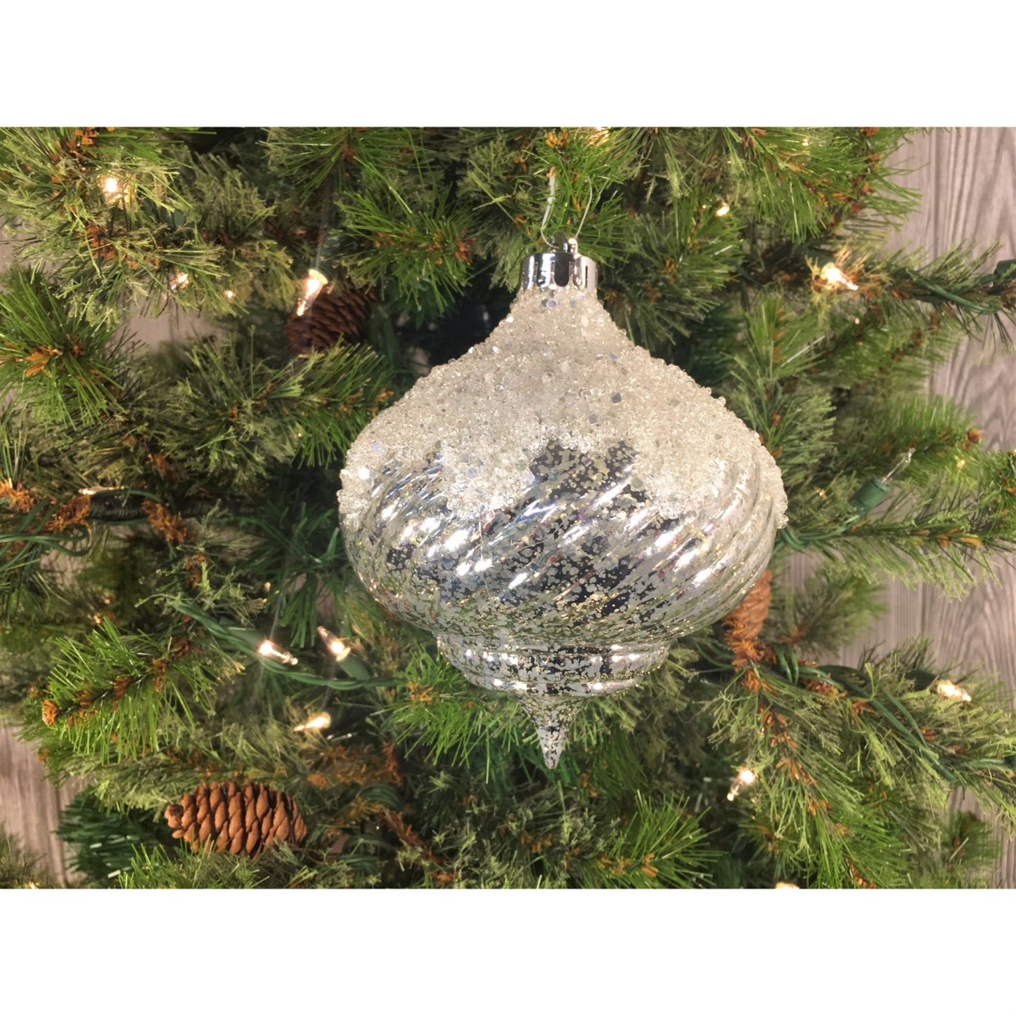 5" Onion Shape Classic Ornament in Silver | XJB