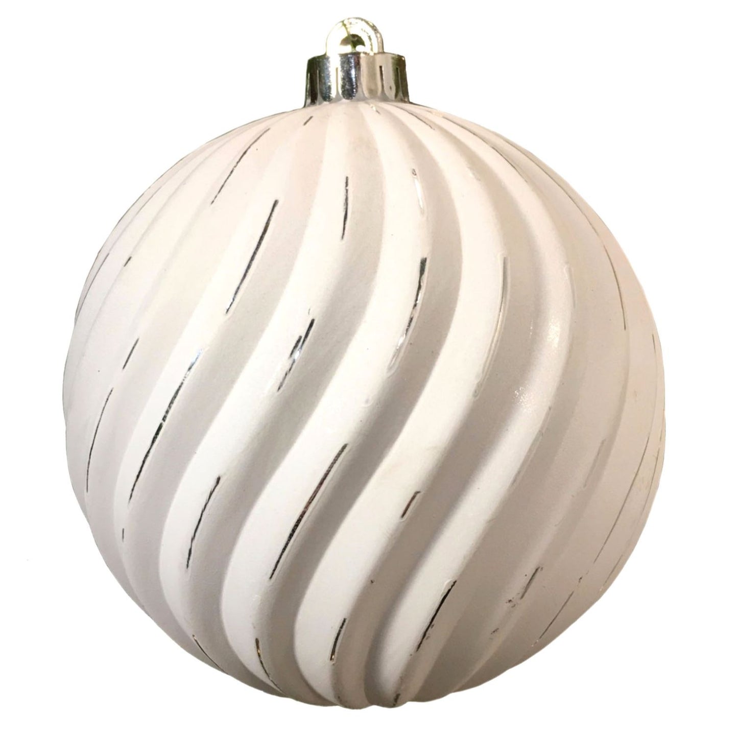 5.5" Spiral Ball Ornament in White
