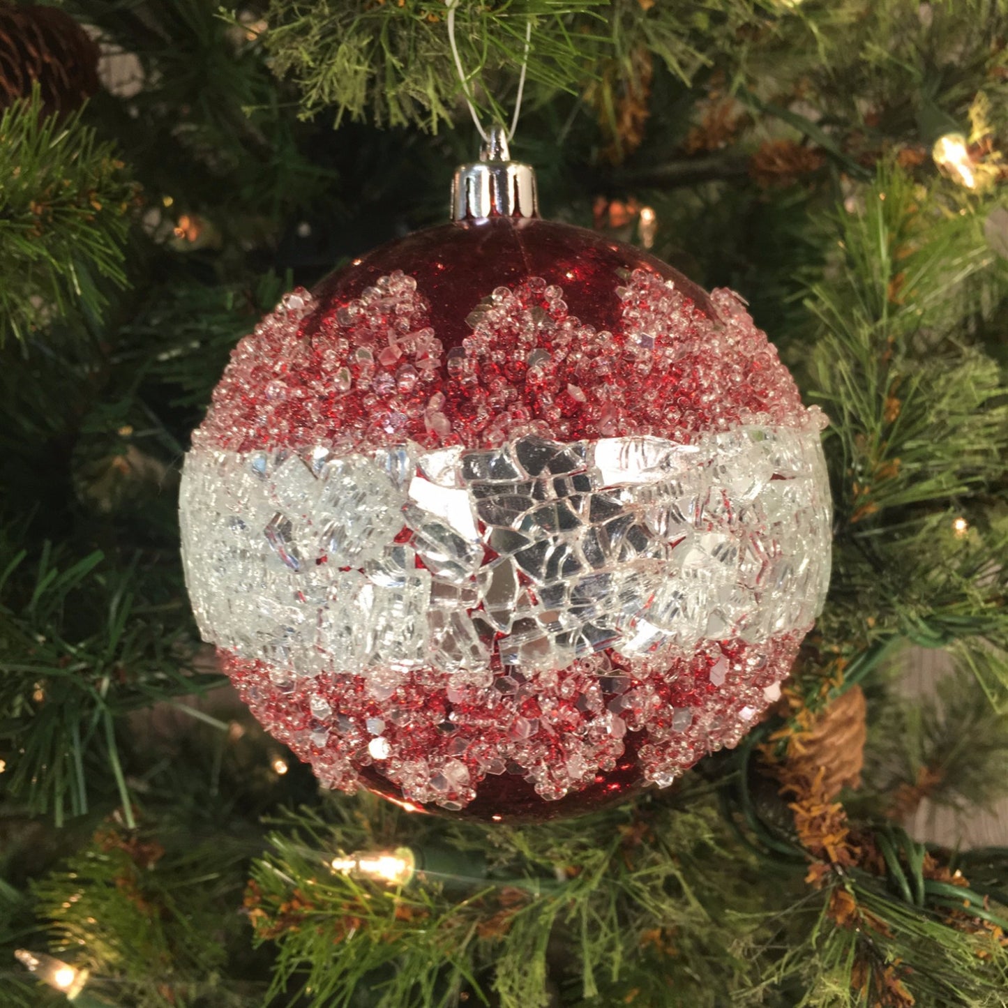4" Mercury Ball with Snow in Red | XJB