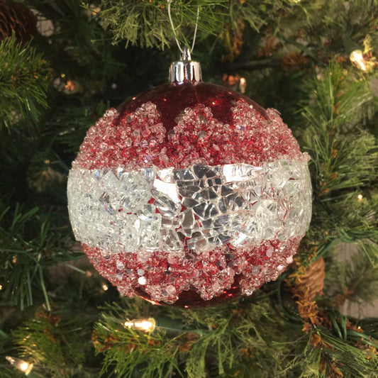 4" Mercury Ball with Snow in Red | XJB