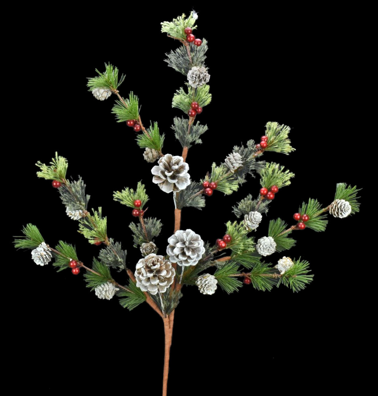 Whitewashed Pinecone Berry Pine Spray