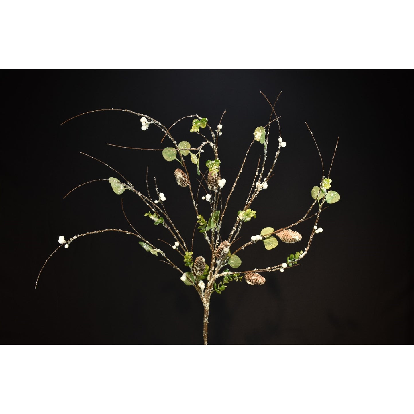 48" Wispy Cone Twig Eucalyptus Spray in Green White | TA