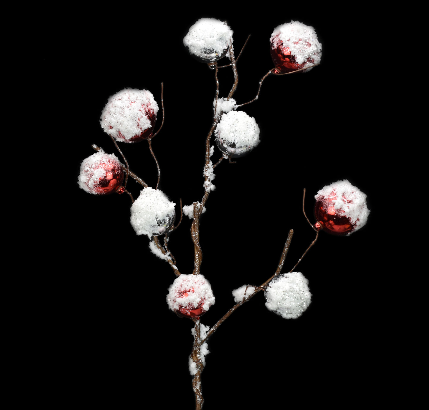 25" Ball with Snow Spray in Red/Silver | QD