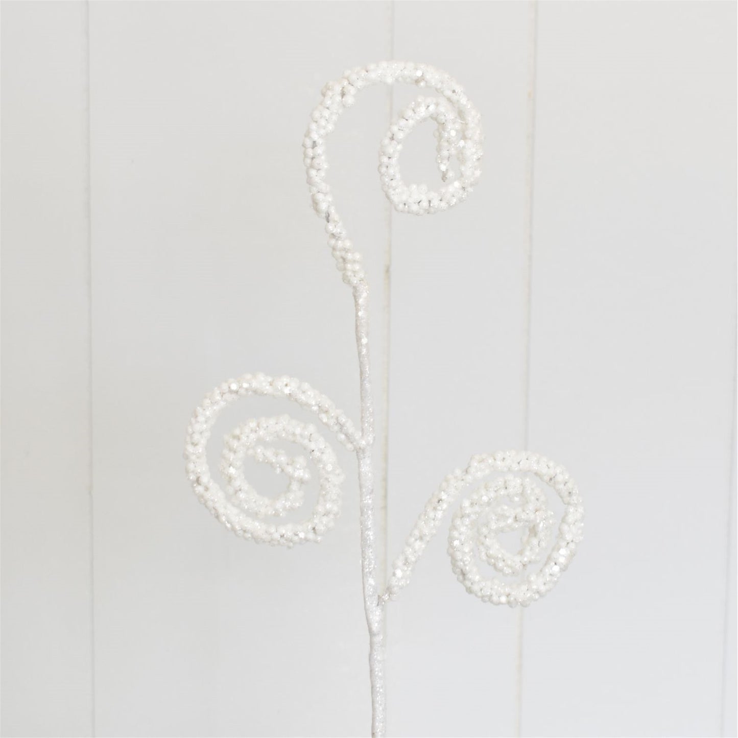 22” Glitter Curled Christmas Spray White | QD