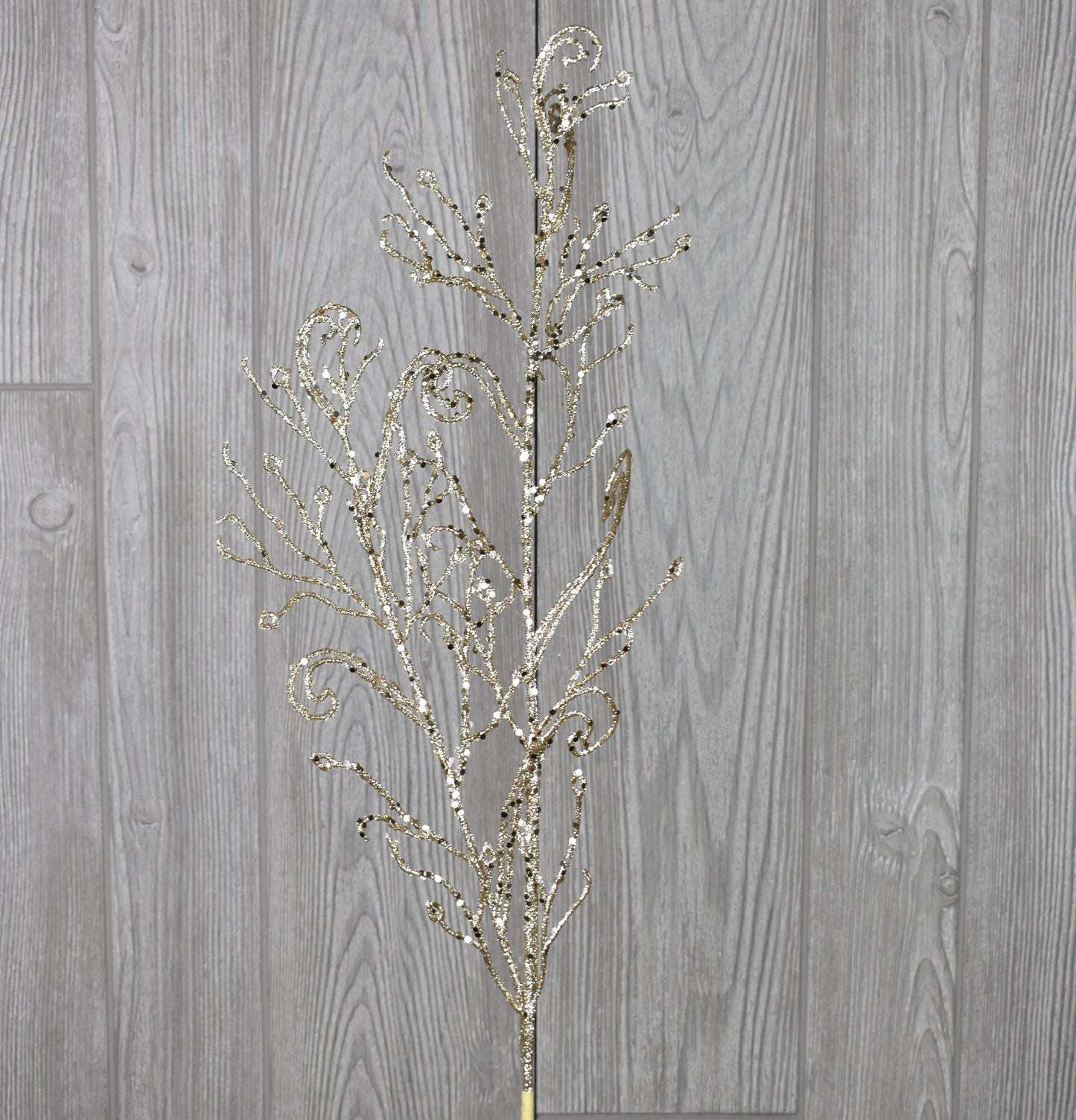 28" Glitter Leaf Spray in Apple Green, Champagne, Gold, or Red | QD