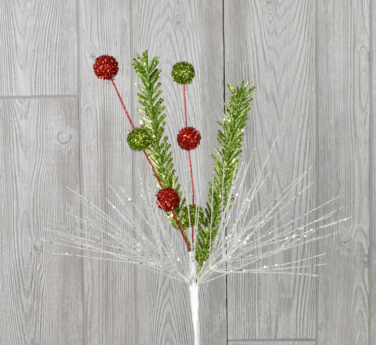 28" Glitter Needle with Ball in Red/Green/White | QD