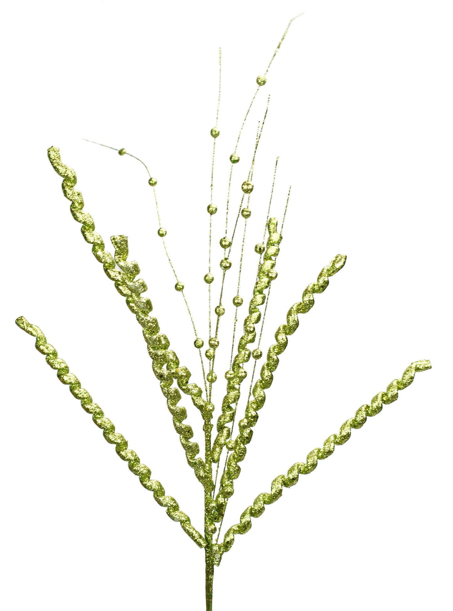 38" Curly Spray with Balls in Apple Green | QDbnn